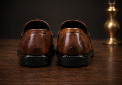 Brown Leather Tassel loafer