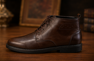 Dark Brown Leather High Neck