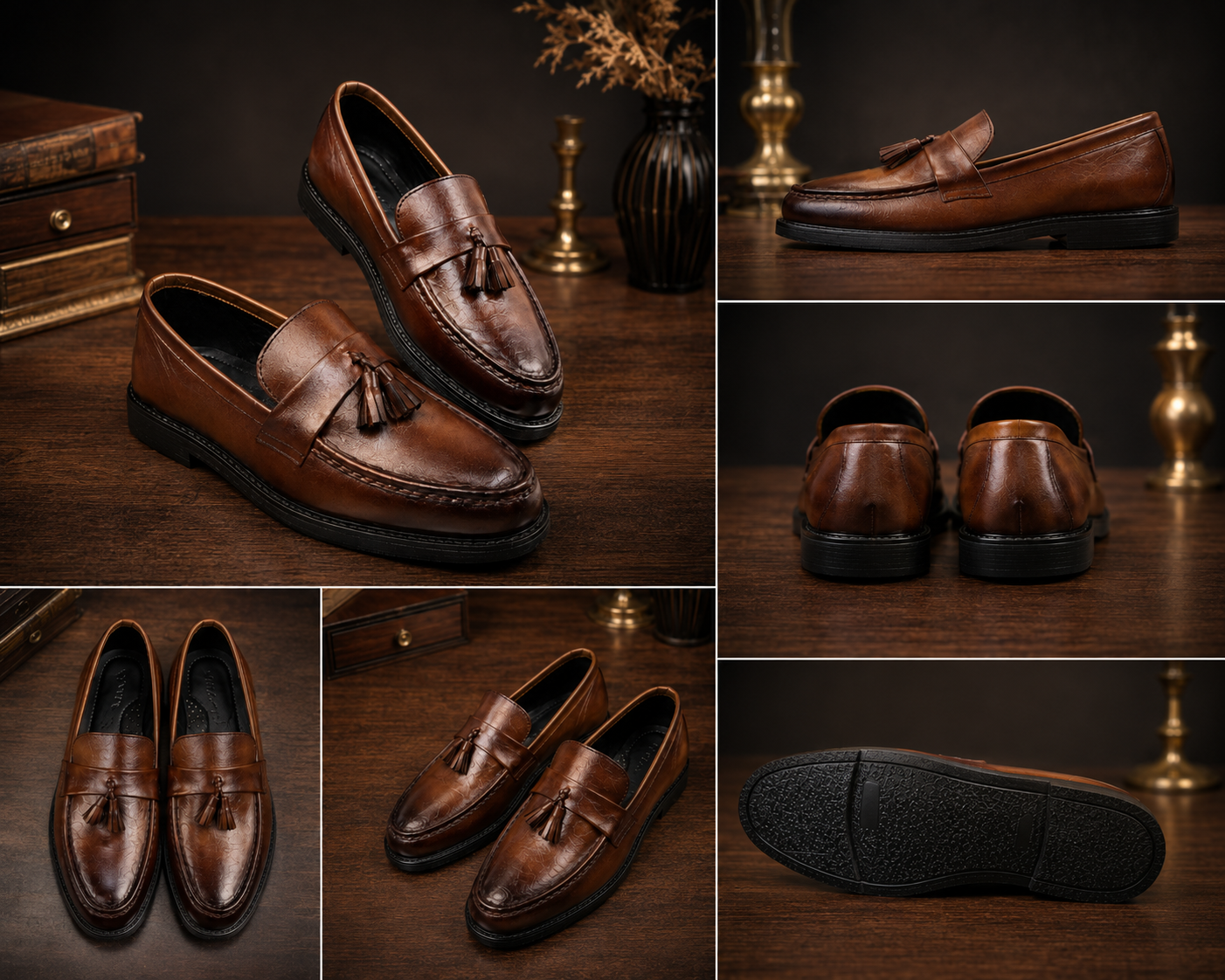 Brown Leather Tassel loafer