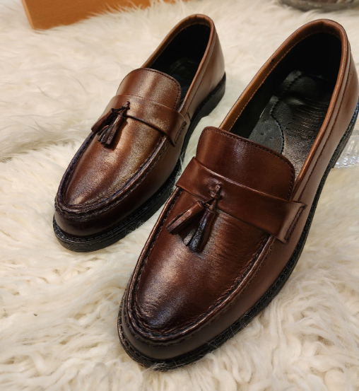 Brown Leather Tassel loafer