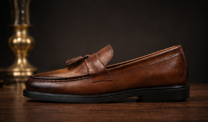 Brown Leather Tassel loafer