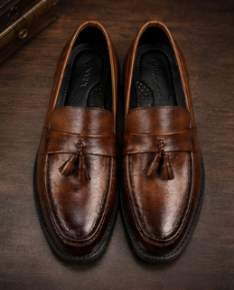 Brown Leather Tassel loafer