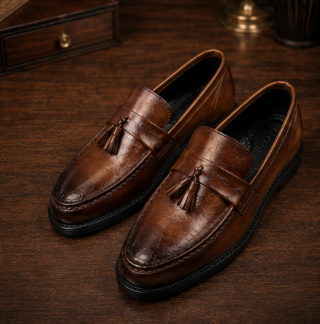 Brown Leather Tassel loafer