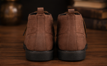 Brown Leather High Neck Shoes