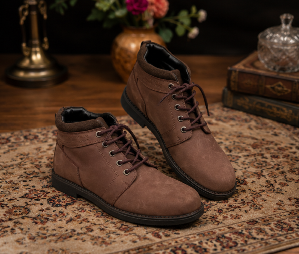 Brown High Neck shoes